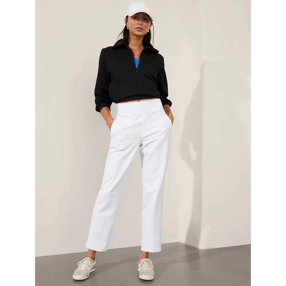 Athleta White Straight-Leg Trousers Size 12